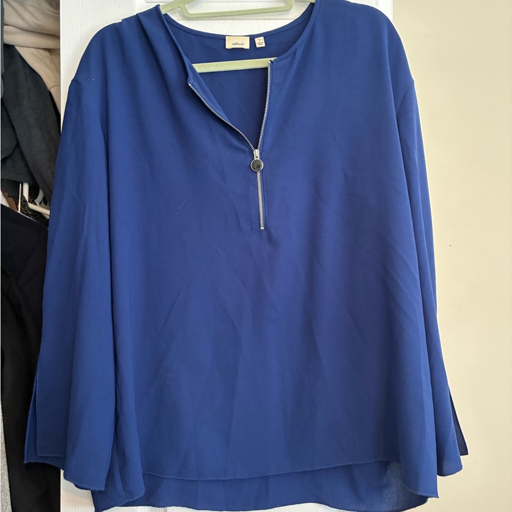 Wilfred Blue 3/4 Sleeve Blouse